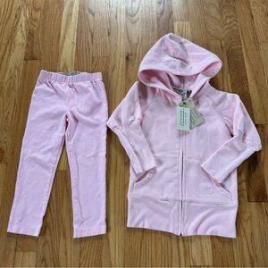 Guess Jeans Pink Hooded Zip-Up Jacket and Pants Set Sz 4T/4